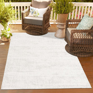 Gray 6' 1 x 9' Outdoor Modern Rectangle Area Rug Weather Resistant for Patio, Deck, Terrace, Balcony, Porch 100% Polypropylene Modern Outside Carpet for Sale at Rug Engine
