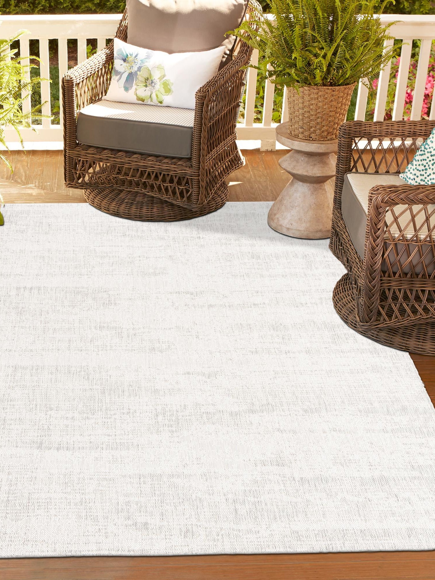 Gray 10' x 13' 1 Outdoor Modern Rectangle Area Rug Weather Resistant for Patio, Deck, Terrace, Balcony, Porch 100% Polypropylene Modern Outside Carpet for Sale at Rug Engine