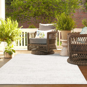 Gray 7' 10 x 11' Outdoor Modern Rectangle Area Rug Weather Resistant for Patio, Deck, Terrace, Balcony, Porch 100% Polypropylene Modern Outside Carpet for Sale at Rug Engine