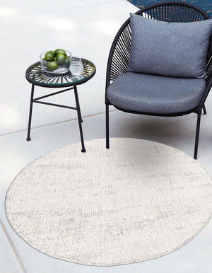 Gray 10' x 10' Outdoor Modern Round Area Rug Weather Resistant for Patio, Deck, Terrace, Balcony, Porch 100% Polypropylene Modern Outside Carpet for Sale at Rug Engine