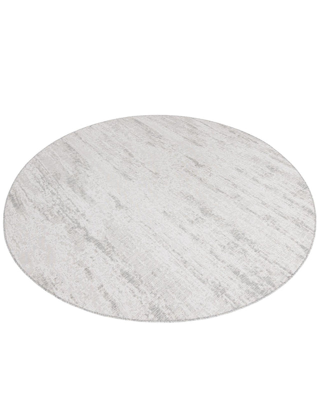 Gray 10' x 10' Outdoor Modern Round Area Rug Weather Resistant for Patio, Deck, Terrace, Balcony, Porch 100% Polypropylene Modern Outside Carpet for Sale at Rug Engine