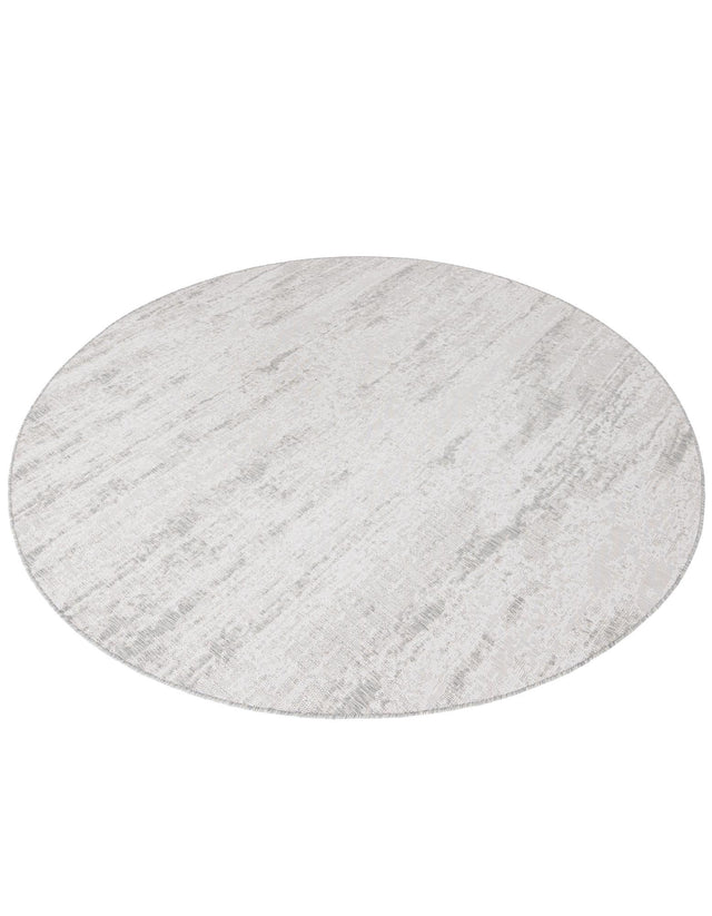 Gray 10' x 10' Outdoor Modern Round Area Rug Weather Resistant for Patio, Deck, Terrace, Balcony, Porch 100% Polypropylene Modern Outside Carpet for Sale at Rug Engine