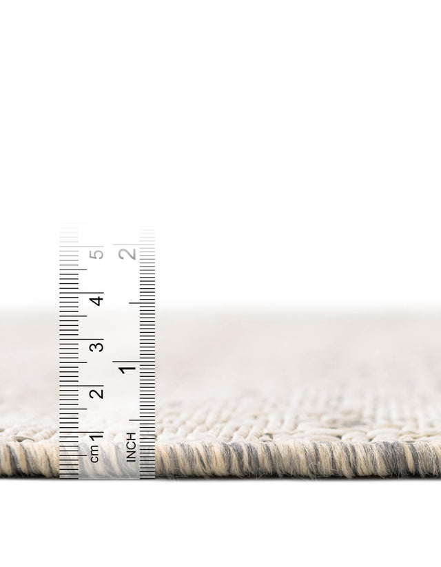 Gray 6' 1 x 6' 1 Outdoor Modern Square Area Rug Weather Resistant for Patio, Deck, Terrace, Balcony, Porch 100% Polypropylene Modern Outside Carpet for Sale at Rug Engine