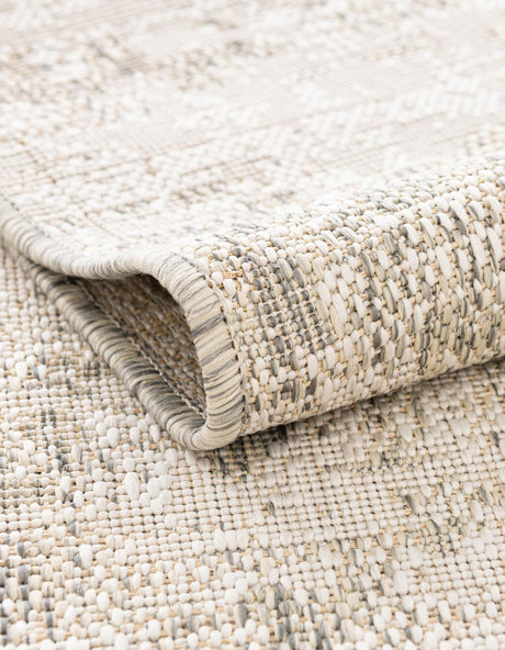 Gray 10' x 10' Outdoor Modern Square Area Rug Weather Resistant for Patio, Deck, Terrace, Balcony, Porch 100% Polypropylene Modern Outside Carpet for Sale at Rug Engine