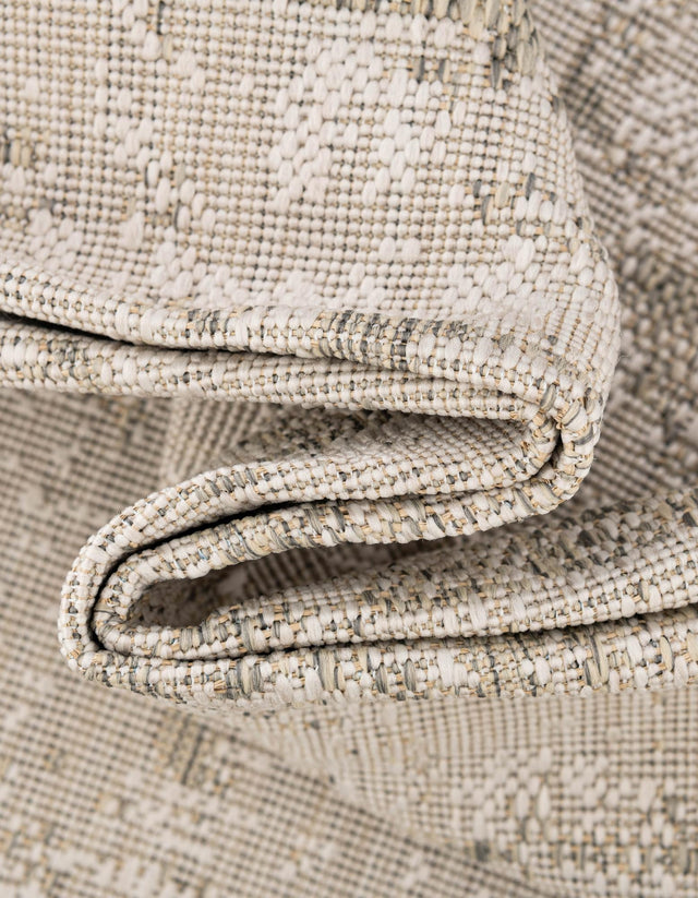 Gray 7' 10 x 7' 10 Outdoor Modern Square Area Rug Weather Resistant for Patio, Deck, Terrace, Balcony, Porch 100% Polypropylene Modern Outside Carpet for Sale at Rug Engine