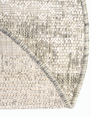 Gray 12' x 12' Outdoor Modern Round Area Rug Weather Resistant for Patio, Deck, Terrace, Balcony, Porch 100% Polypropylene Modern Outside Carpet for Sale at Rug Engine