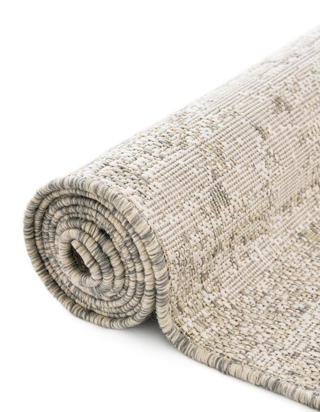 Gray 10' x 10' Outdoor Modern Round Area Rug Weather Resistant for Patio, Deck, Terrace, Balcony, Porch 100% Polypropylene Modern Outside Carpet for Sale at Rug Engine