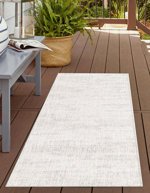 Gray 2' 7 x 10' Outdoor Modern Runner Area Rug Weather Resistant for Patio, Deck, Terrace, Balcony, Porch 100% Polypropylene Modern Outside Carpet for Sale at Rug Engine