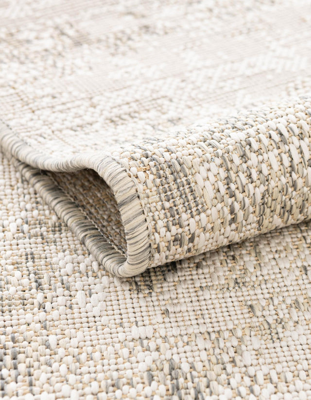 Gray 2' 7 x 10' Outdoor Modern Runner Area Rug Weather Resistant for Patio, Deck, Terrace, Balcony, Porch 100% Polypropylene Modern Outside Carpet for Sale at Rug Engine