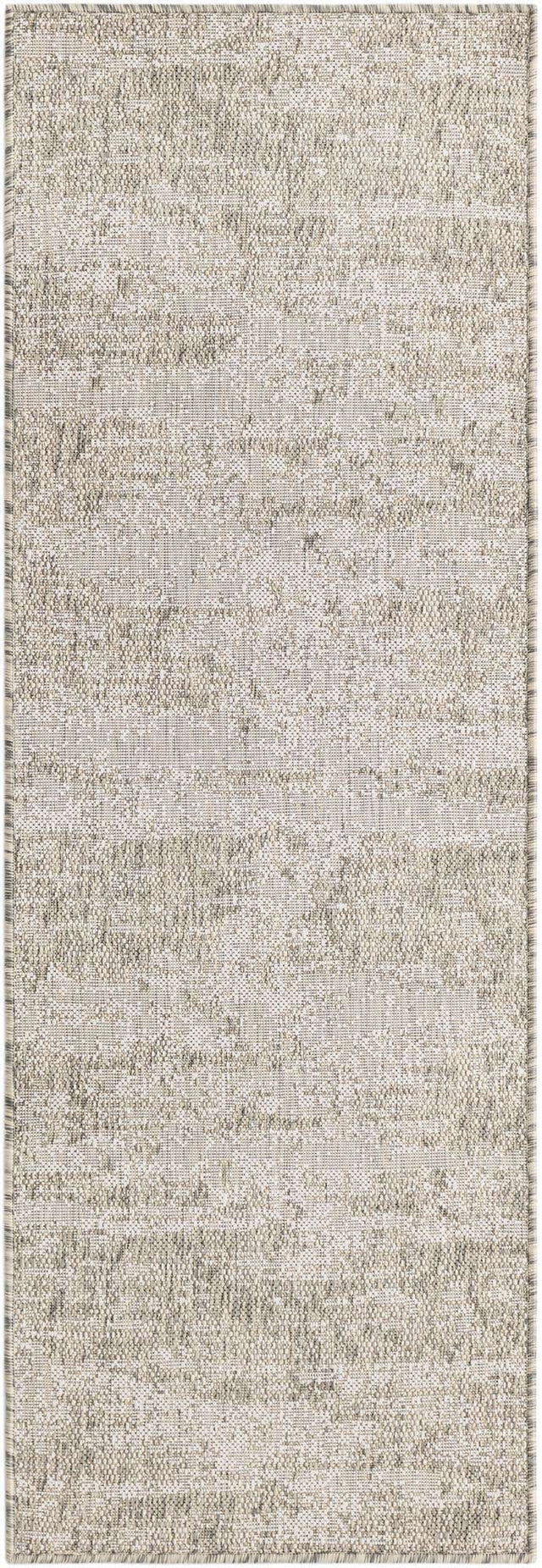 Gray 2' x 6' 1 Outdoor Modern Runner Area Rug Weather Resistant for Patio, Deck, Terrace, Balcony, Porch 100% Polypropylene Modern Outside Carpet for Sale at Rug Engine