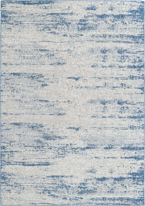 Blue 10' x 14' 1 Outdoor Modern Rectangle Rug