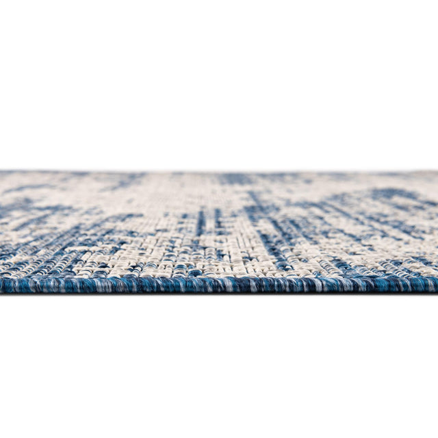 Blue 10' x 14' 1 Outdoor Modern Rectangle Rug