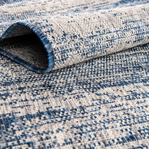 Blue 9' x 12' Outdoor Modern Rectangle Area Rug Weather Resistant for Patio, Deck, Terrace, Balcony, Porch 100% Polypropylene Modern Outside Carpet for Sale at Rug Engine