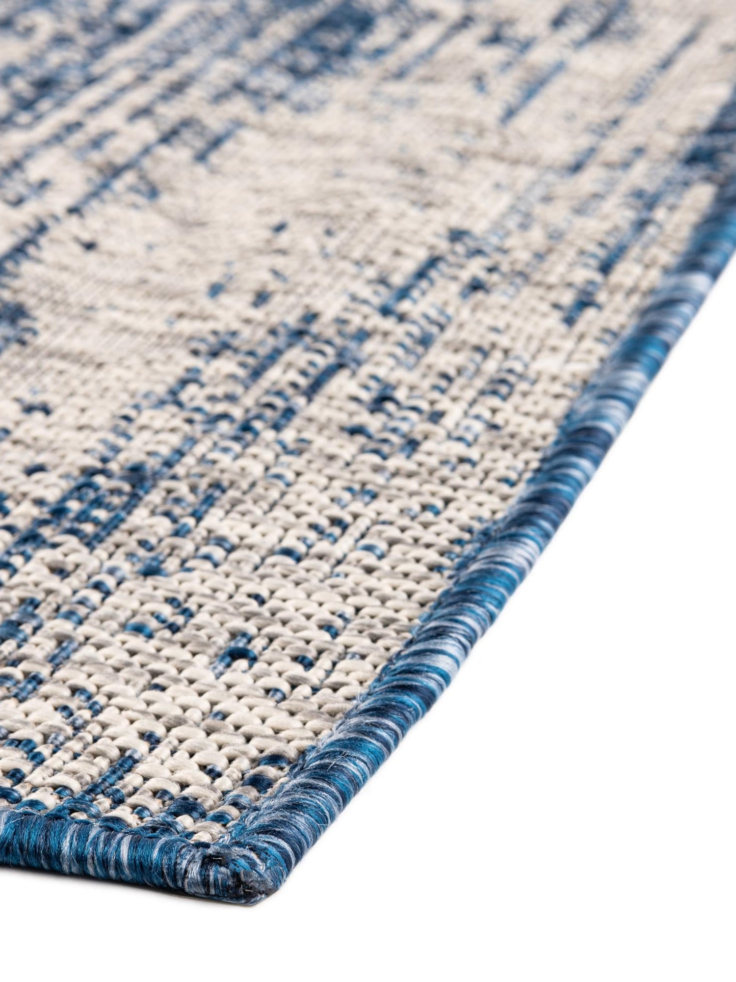 Blue 9' x 12' Outdoor Modern Rectangle Area Rug Weather Resistant for Patio, Deck, Terrace, Balcony, Porch 100% Polypropylene Modern Outside Carpet for Sale at Rug Engine