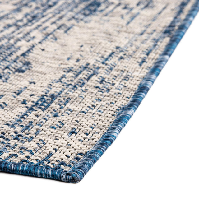 Blue 10' x 14' 1 Outdoor Modern Rectangle Rug