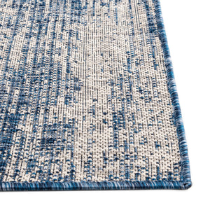 Blue 8' x 11' Outdoor Modern Rectangle Rug