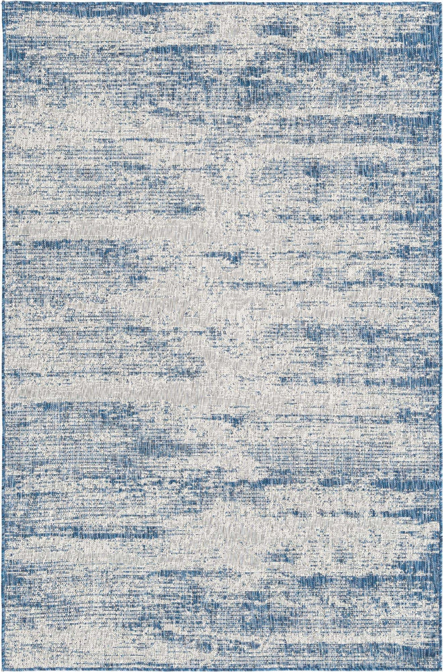 Blue 5' 3 x 8' Outdoor Modern Rectangle Area Rug Weather Resistant for Patio, Deck, Terrace, Balcony, Porch 100% Polypropylene Modern Outside Carpet for Sale at Rug Engine