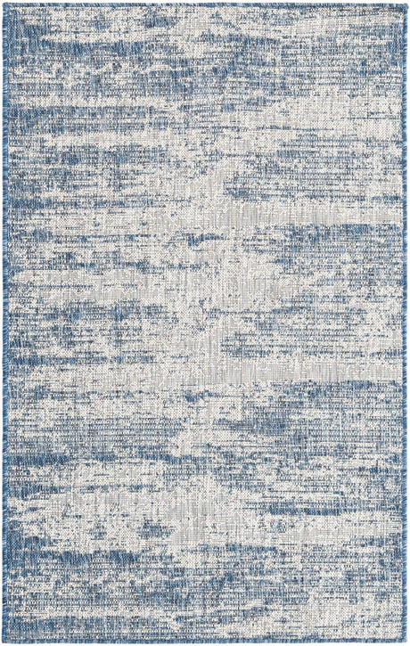 Blue 3' 1 x 5' 3 Outdoor Modern Rectangle Rug