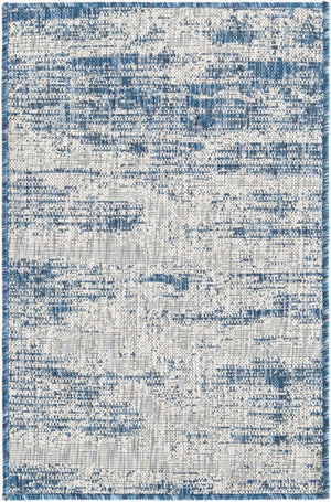 Blue 2' x 3' 1 Outdoor Modern Rectangle Area Rug Weather Resistant for Patio, Deck, Terrace, Balcony, Porch 100% Polypropylene Modern Outside Carpet for Sale at Rug Engine