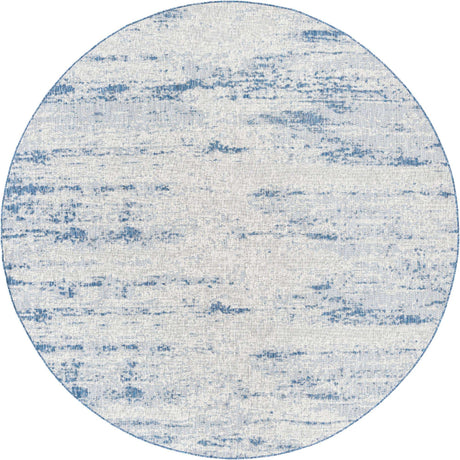 Blue 10' x 10' Outdoor Modern Round Rug