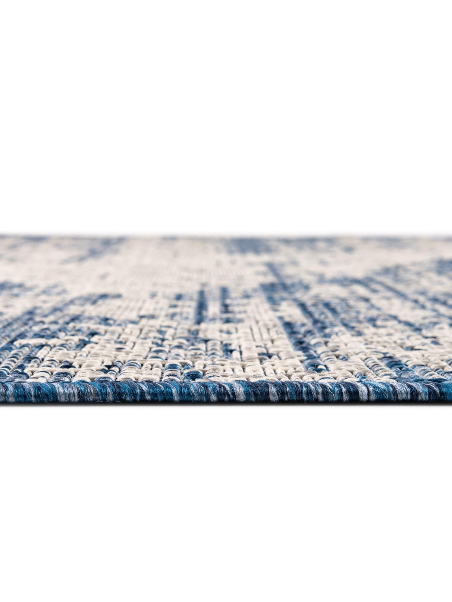 Blue 10' x 10' Outdoor Modern Round Area Rug Weather Resistant for Patio, Deck, Terrace, Balcony, Porch 100% Polypropylene Modern Outside Carpet for Sale at Rug Engine