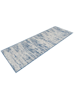 Blue 2' x 8' Outdoor Modern Runner Area Rug Weather Resistant for Patio, Deck, Terrace, Balcony, Porch 100% Polypropylene Modern Outside Carpet for Sale at Rug Engine