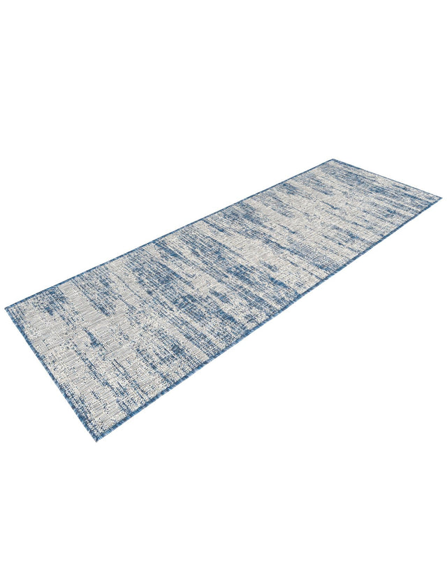 Blue 2' x 8' Outdoor Modern Runner Area Rug Weather Resistant for Patio, Deck, Terrace, Balcony, Porch 100% Polypropylene Modern Outside Carpet for Sale at Rug Engine