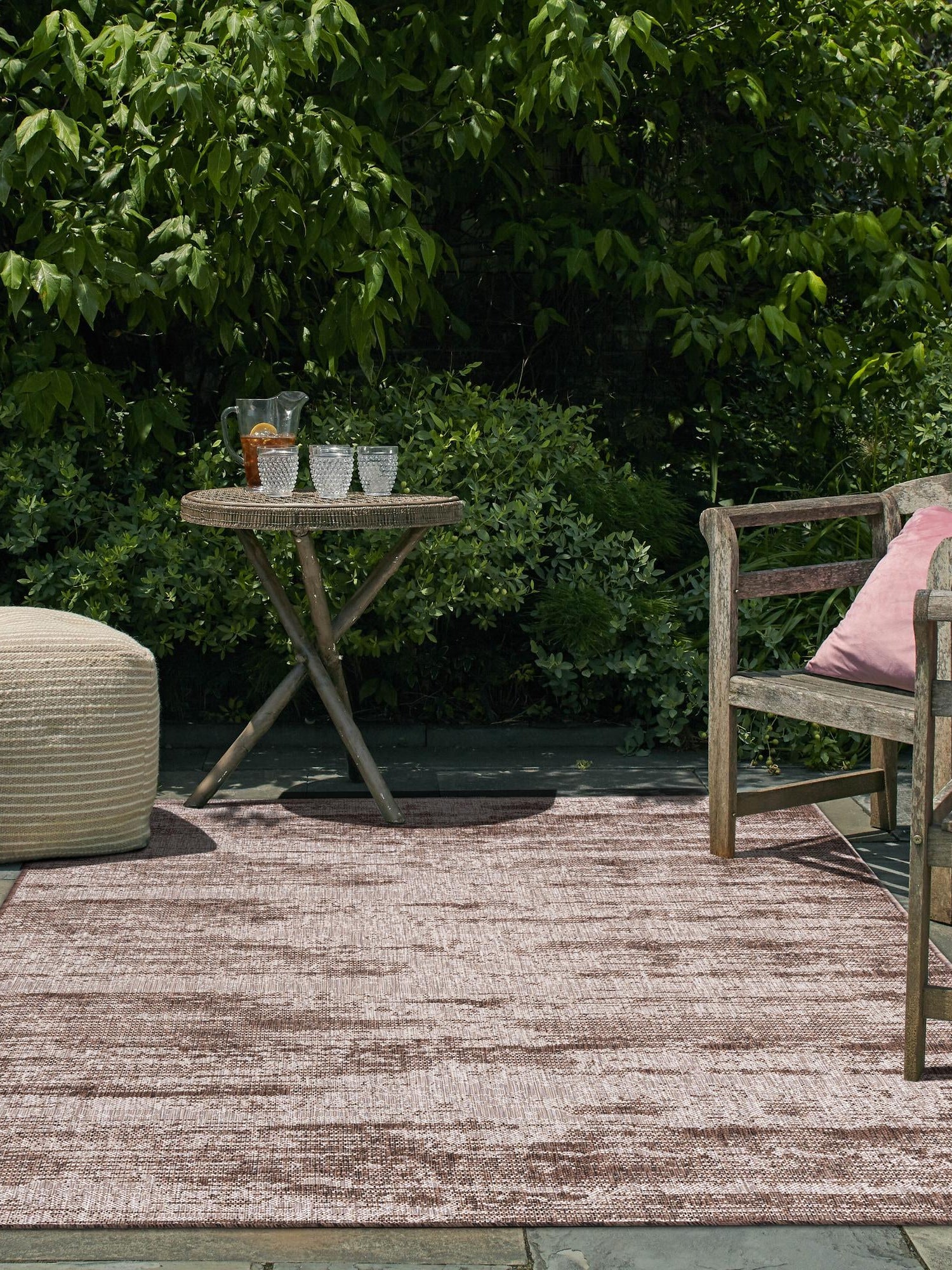 Brown 4' 1 x 6' 1 Outdoor Modern Rectangle Area Rug Weather Resistant for Patio, Deck, Terrace, Balcony, Porch 100% Polypropylene Modern Outside Carpet for Sale at Rug Engine