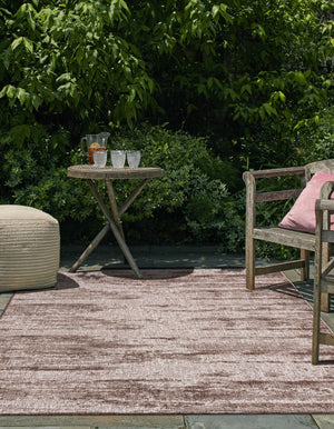 Brown 10' x 14' 1 Outdoor Modern Rectangle Area Rug Weather Resistant for Patio, Deck, Terrace, Balcony, Porch 100% Polypropylene Modern Outside Carpet for Sale at Rug Engine