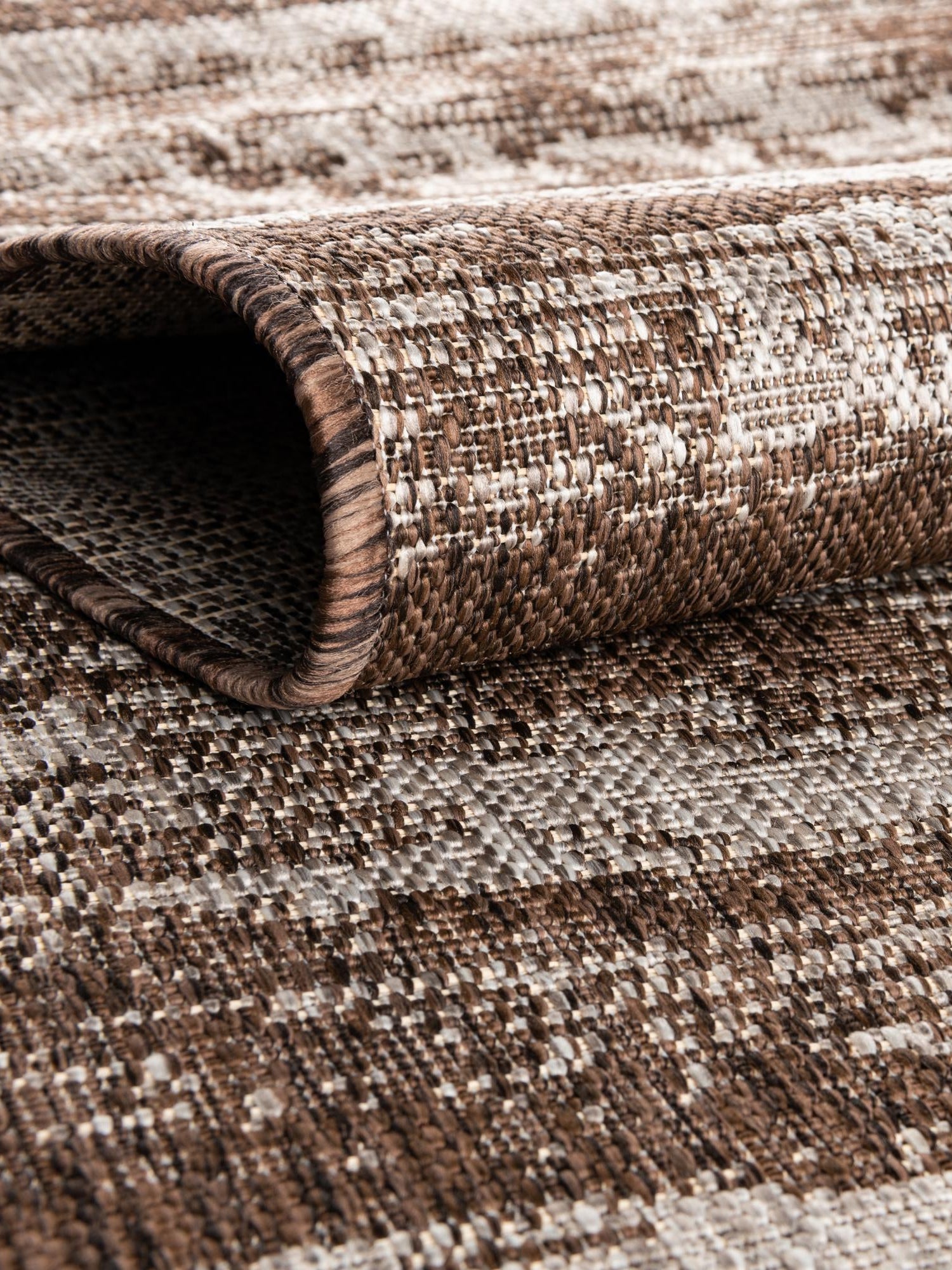 Brown 10' x 14' 1 Outdoor Modern Rectangle Area Rug Weather Resistant for Patio, Deck, Terrace, Balcony, Porch 100% Polypropylene Modern Outside Carpet for Sale at Rug Engine