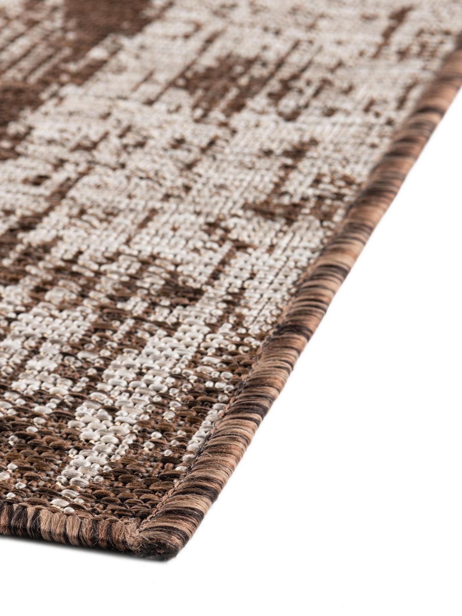 Brown 2' x 3' 1 Outdoor Modern Rectangle Area Rug Weather Resistant for Patio, Deck, Terrace, Balcony, Porch 100% Polypropylene Modern Outside Carpet for Sale at Rug Engine