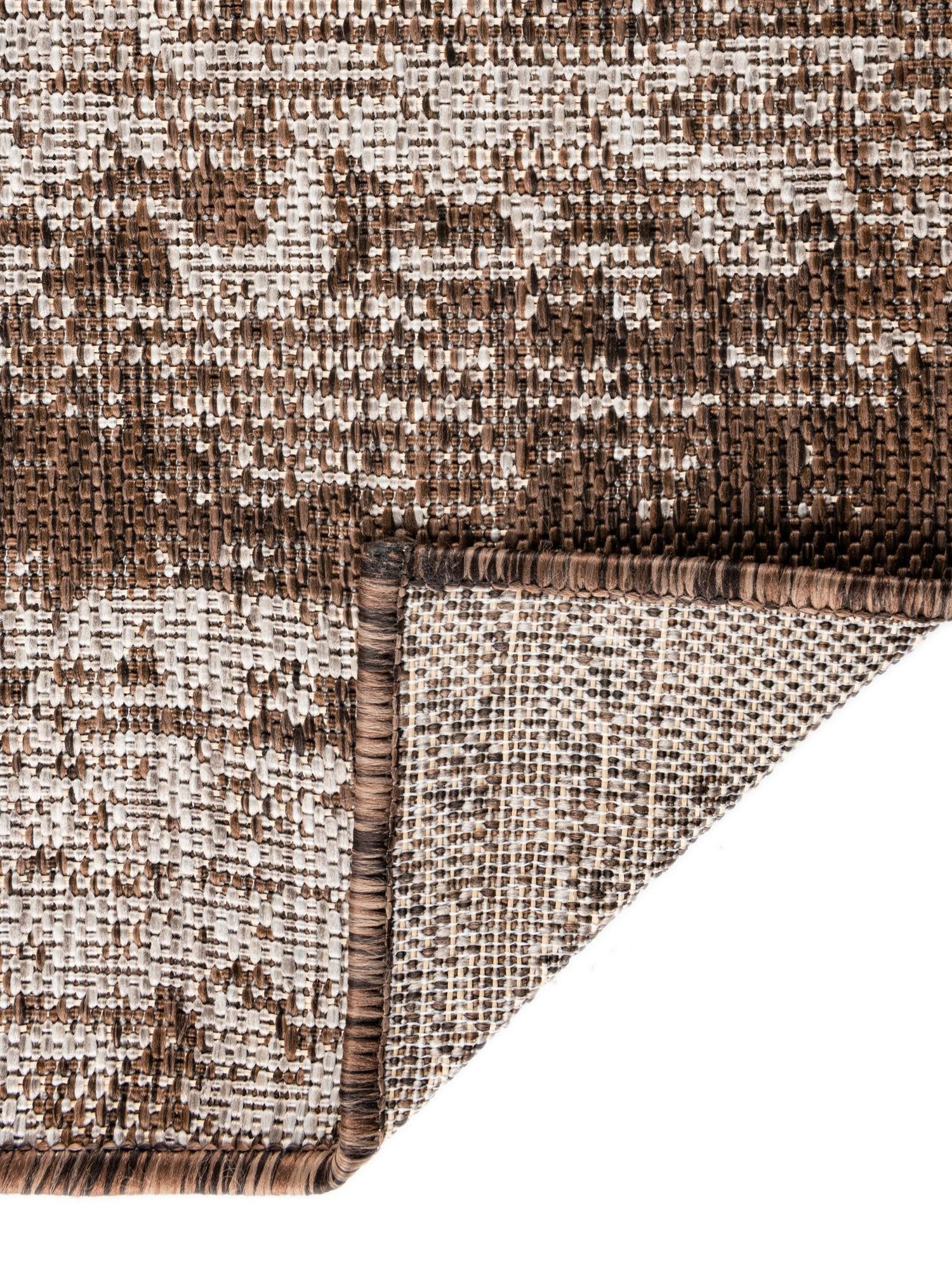 Brown 7' 10 x 11' Outdoor Modern Rectangle Area Rug Weather Resistant for Patio, Deck, Terrace, Balcony, Porch 100% Polypropylene Modern Outside Carpet for Sale at Rug Engine
