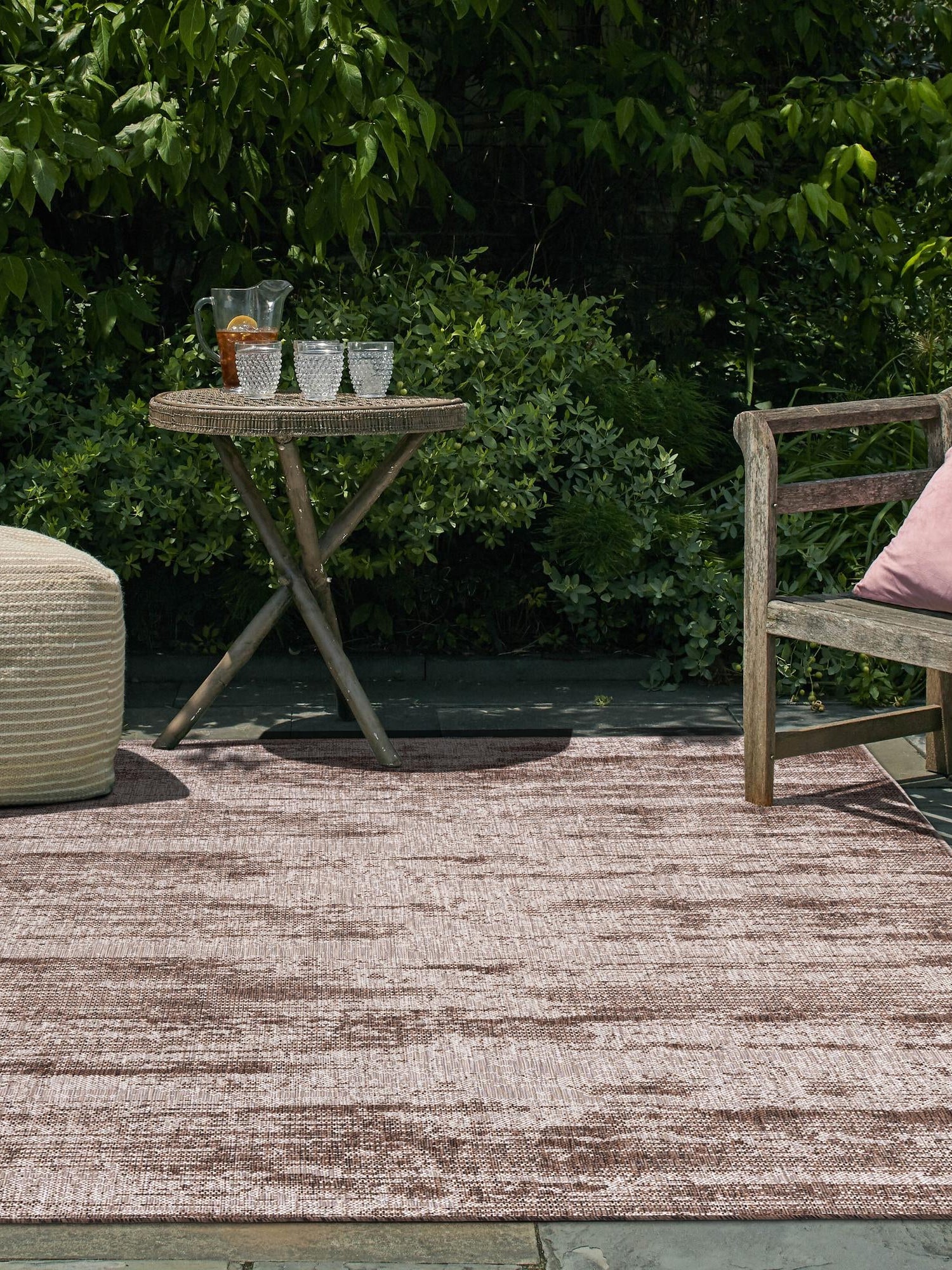 Brown 10' x 14' 1 Outdoor Modern Rectangle Area Rug Weather Resistant for Patio, Deck, Terrace, Balcony, Porch 100% Polypropylene Modern Outside Carpet for Sale at Rug Engine