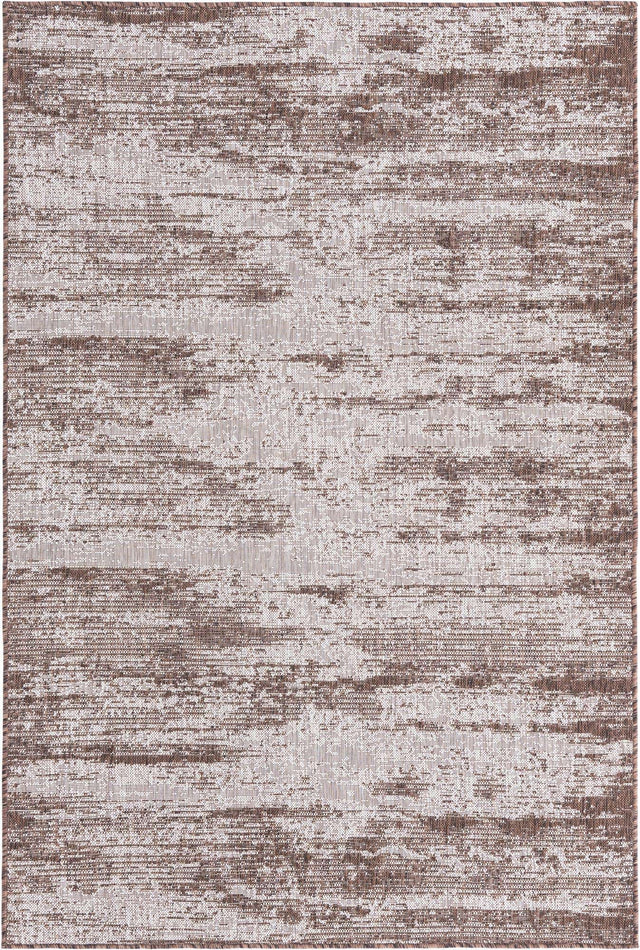 Brown 5' 3 x 8' Outdoor Modern Rectangle Area Rug Weather Resistant for Patio, Deck, Terrace, Balcony, Porch 100% Polypropylene Modern Outside Carpet for Sale at Rug Engine