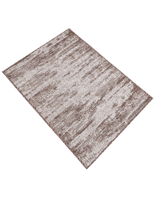 Brown 3' 1 x 5' 3 Outdoor Modern Rectangle Area Rug Weather Resistant for Patio, Deck, Terrace, Balcony, Porch 100% Polypropylene Modern Outside Carpet for Sale at Rug Engine
