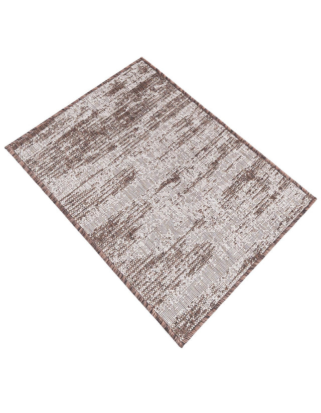 Brown 2' x 3' 1 Outdoor Modern Rectangle Area Rug Weather Resistant for Patio, Deck, Terrace, Balcony, Porch 100% Polypropylene Modern Outside Carpet for Sale at Rug Engine
