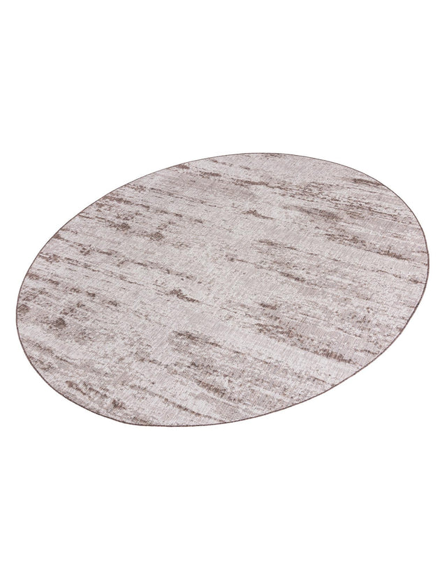 Brown 10' x 10' Outdoor Modern Round Area Rug Weather Resistant for Patio, Deck, Terrace, Balcony, Porch 100% Polypropylene Modern Outside Carpet for Sale at Rug Engine
