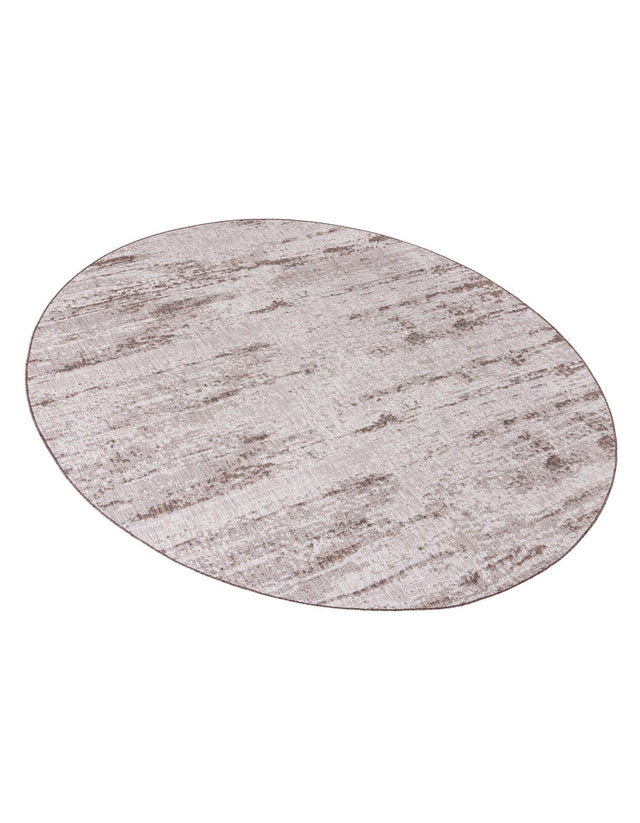 Brown 10' x 10' Outdoor Modern Round Area Rug Weather Resistant for Patio, Deck, Terrace, Balcony, Porch 100% Polypropylene Modern Outside Carpet for Sale at Rug Engine
