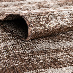 Brown 10' x 10' Outdoor Modern Square Rug