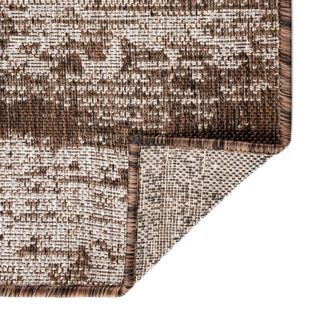 Brown 10' x 10' Outdoor Modern Square Rug