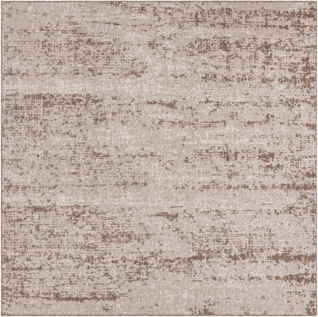 Brown 10' x 10' Outdoor Modern Square Rug