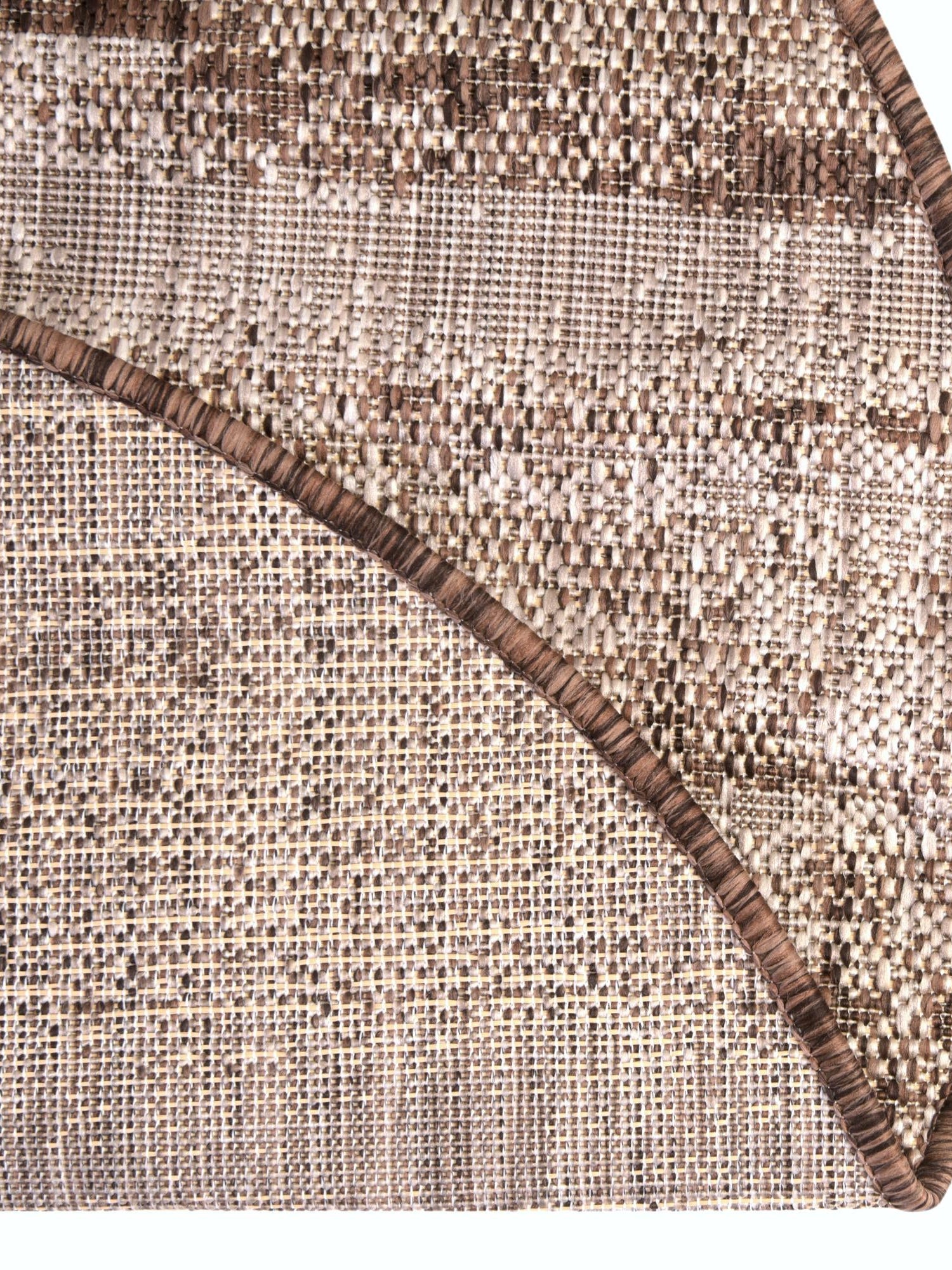 Brown 10' x 10' Outdoor Modern Round Area Rug Weather Resistant for Patio, Deck, Terrace, Balcony, Porch 100% Polypropylene Modern Outside Carpet for Sale at Rug Engine