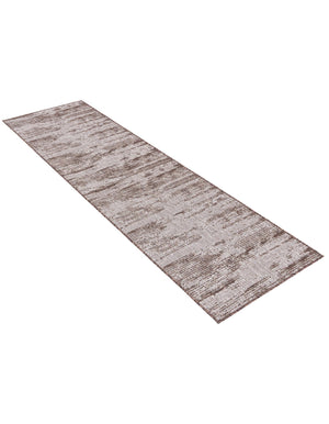 Brown 2' 7 x 10' Outdoor Modern Runner Area Rug Weather Resistant for Patio, Deck, Terrace, Balcony, Porch 100% Polypropylene Modern Outside Carpet for Sale at Rug Engine