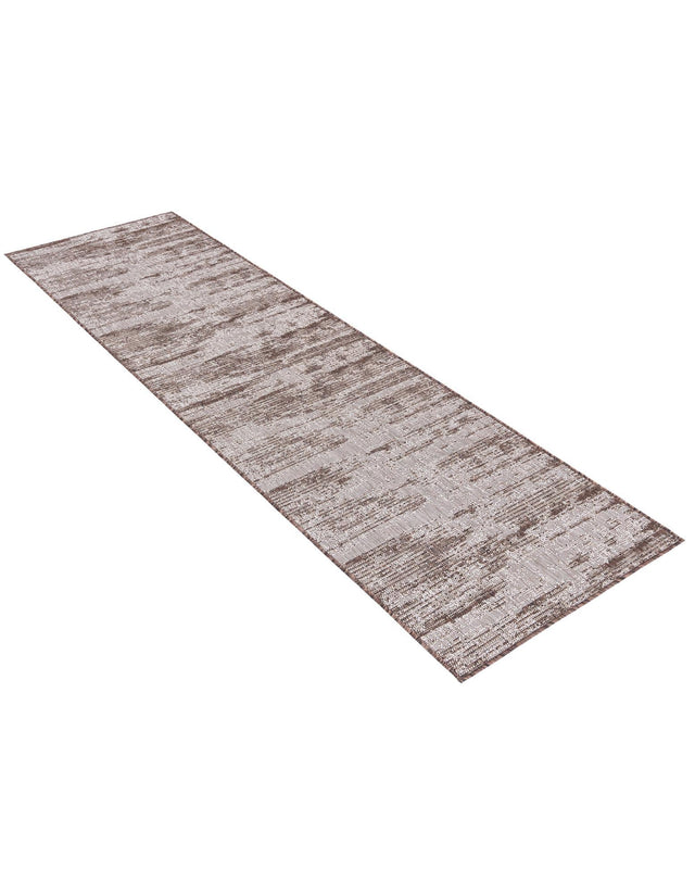 Brown 2' 7 x 10' Outdoor Modern Runner Area Rug Weather Resistant for Patio, Deck, Terrace, Balcony, Porch 100% Polypropylene Modern Outside Carpet for Sale at Rug Engine