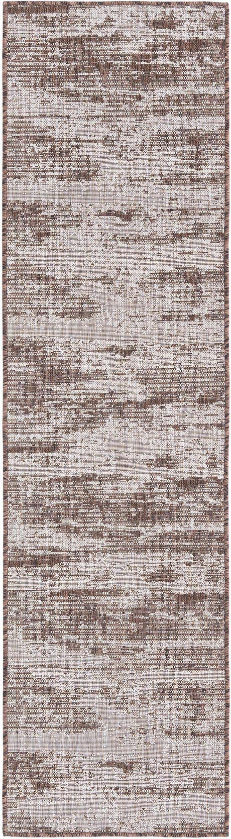 Brown 2' x 8' Outdoor Modern Runner Area Rug Weather Resistant for Patio, Deck, Terrace, Balcony, Porch 100% Polypropylene Modern Outside Carpet for Sale at Rug Engine