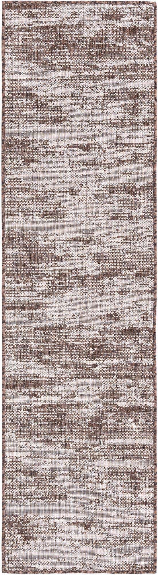 Brown 2' x 8' Outdoor Modern Runner Area Rug Weather Resistant for Patio, Deck, Terrace, Balcony, Porch 100% Polypropylene Modern Outside Carpet for Sale at Rug Engine