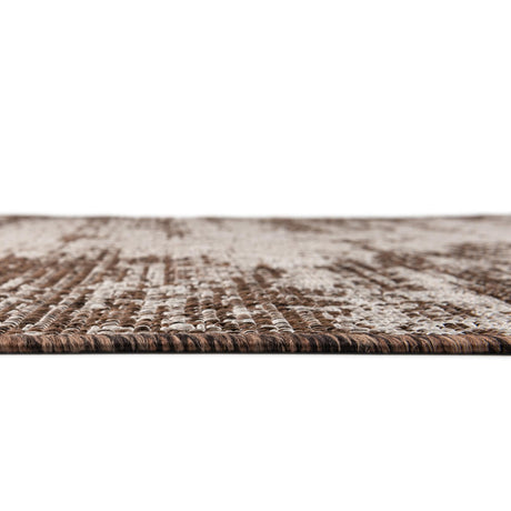Brown 2' 7 x 10' Outdoor Modern Runner Area Rug Weather Resistant for Patio, Deck, Terrace, Balcony, Porch 100% Polypropylene Modern Outside Carpet for Sale at Rug Engine