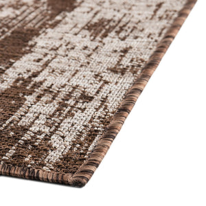 Brown 2' 7 x 10' Outdoor Modern Runner Area Rug Weather Resistant for Patio, Deck, Terrace, Balcony, Porch 100% Polypropylene Modern Outside Carpet for Sale at Rug Engine