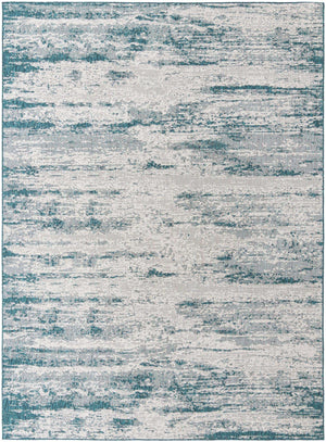 Teal 10' x 14' 1 Outdoor Modern Rectangle Area Rug Weather Resistant for Patio, Deck, Terrace, Balcony, Porch 100% Polypropylene Modern Outside Carpet for Sale at Rug Engine