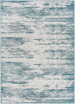 Teal 7' 10 x 11' Outdoor Modern Rectangle Area Rug Weather Resistant for Patio, Deck, Terrace, Balcony, Porch 100% Polypropylene Modern Outside Carpet for Sale at Rug Engine